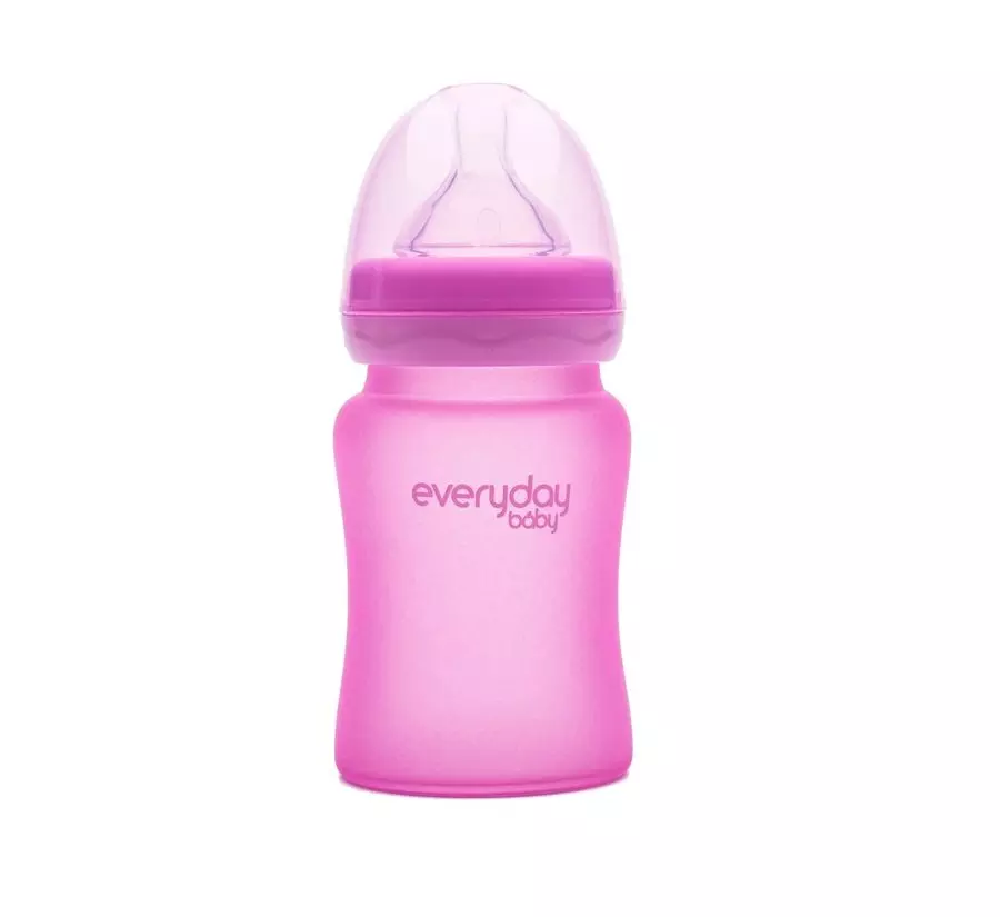  Everyday baby staklena bočica 150ml, reagira na toplinu, pink