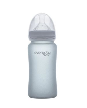 Everyday baby staklena bočica 240ml, Healty+ Siva