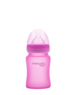 Everyday baby staklena bočica  150ml, reagira na toplinu, pink